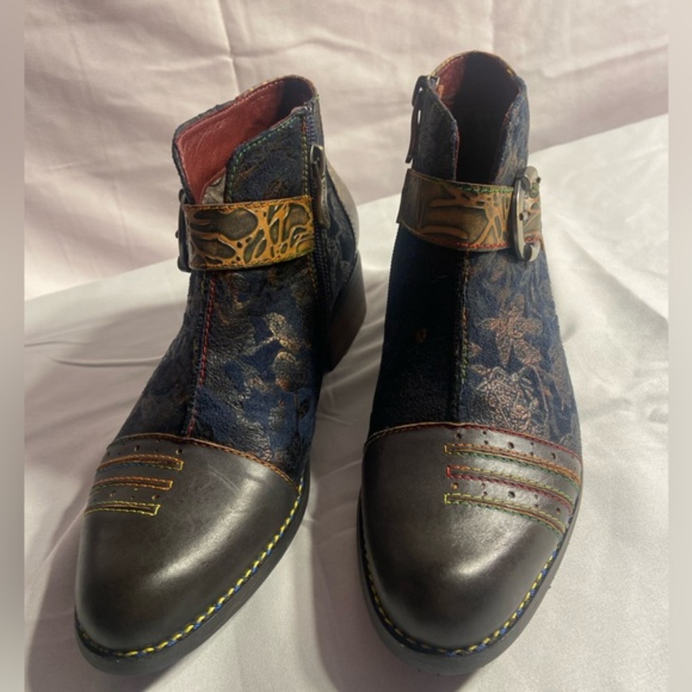 L'‎ Artiste Spring Step Booties Women's 36, Georgiana Leather Suede - Picture 2 of 12